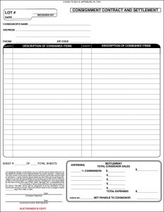 #20 Consignment Contract and Settlement – 3 Part